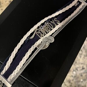 NFL Cowboys Silver and Navy Bracelet